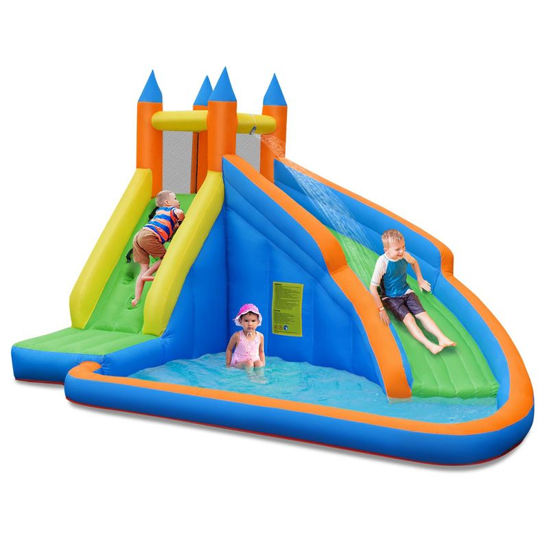 Costway Inflatable Water Slide Mighty Bounce House Castle Splash Pool without Blower, 1 of 11