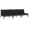 VidaXL Patio Sofas 3pcs with Cushions Half Round Poly Rattan - 2 of 4