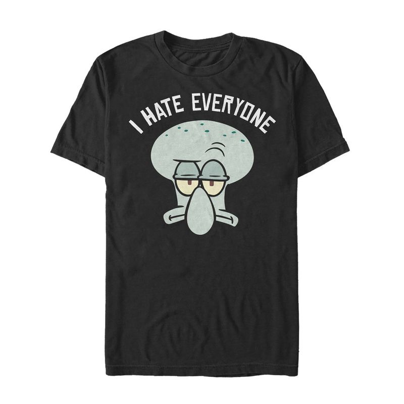 Men's SpongeBob SquarePants Squidward Hates Everyone T-Shirt, 1 of 6