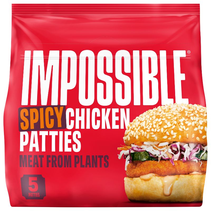Impossible Plant Based Spicy Chicken Patties - Frozen - 13.5oz/5ct, 1 of 7