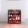 Vynxaria Modern Black Glass Door Shoe Display Cabinet - 4 Layers - 4 of 4