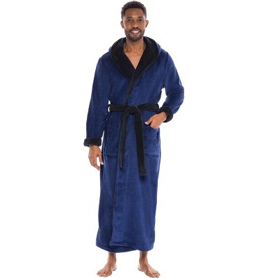 Alexander Del Rossa Classic Men’s Robe, Plush Fleece Hooded Bathrobe