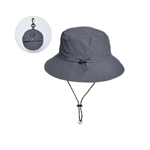 Anna-Kaci Water-Resistant Packable Bucket Hat with Adjustable Chin Strap Quick-Dry Fabric for Beach Hiking Camping and Outdoor Travel - 1 of 4