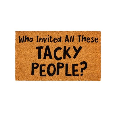 Evergreen Flag Funny Welcome Mat Coir Doormat | 28" x 16" Front Door Mat Outdoor Entrance | No Slip Door Rugs Entryway Indoor | Tacky People