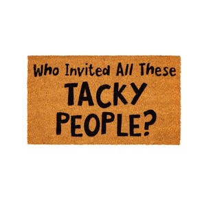 Evergreen Flag Funny Welcome Mat Coir Doormat | 28" x 16" Front Door Mat Outdoor Entrance | No Slip Door Rugs Entryway Indoor | Tacky People - 1 of 4
