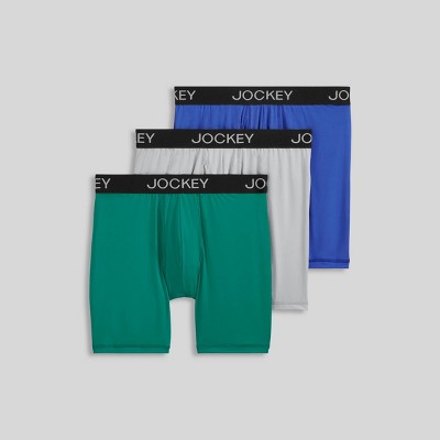 Jockey Generation Men's Cotton Stretch 3 pk Boxer Briefs Blue Mix