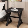 Gulches Transitional Black MDF Pine 22 in Wood Trestle Base End Tables - 2 of 4