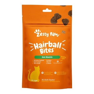 Zesty Paws Bacon Flavor Hairball Bites Cat Treats - 30ct - 1 of 4