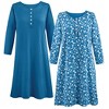 Collections Etc 2 Pack Henley Nightgowns - 2 of 4