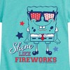 Girls' - SpongeBob SquarePants - Shine Like Fireworks Fitted Short Sleeve Graphic T-Shirt - 2 of 4