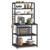 VASAGLE Baker's Rack Microwave Oven Stand Kitchen Tall Utility Storage Shelf 6 Hooks and Metal Frame - 2 of 4