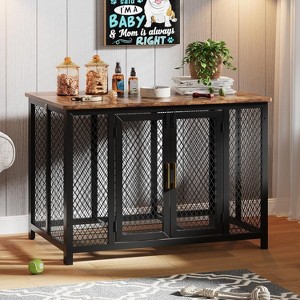 Nasitip 48''Large Dog Crate Furniture with Top Access Door, Heavy Duty Dog Crate, Indestructible Pet Dog Cage for Medium - 1 of 4