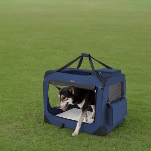 36-Inch Soft Dog Crate, Collapsible Portable for Indoor Outdoor Use - Secure Kennel with Zippers for Home, Car, Travel Camping - 1 of 4