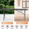 FDW 4/6/8FT Camping Table Plastic Picnic Table Office Table with Carrying Handle - 3 of 4