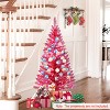KTMBDW 4ft Lighted Artificial Christmas Tree, Pre-lit Tinsel Pine Trees with Lights, Ideal for Home and Xmas Party Décor - Includes Stand - 3 of 4
