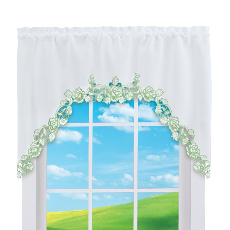 Collections Etc Rose Border Cut-out Curtains, 1 of 5
