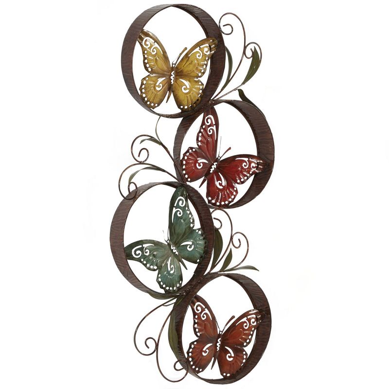Eclectic Metal Butterfly Wall Decor Yellow/Red - Olivia &#38; May, 6 of 7