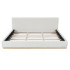 Modern Solid Wood Bed Frame with Headboard, Elegant Velvet Upholstered Platform Bed for Bedroom – The Pop Home - 2 of 4