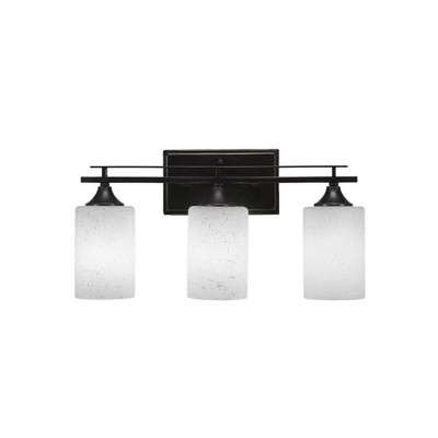 Toltec Lighting Uptowne 3 - Light Vanity in  Dark Granite with 4" White Muslin Shade