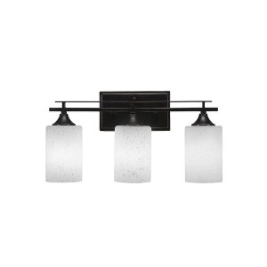 Toltec Lighting Uptowne 3 - Light Vanity in  Dark Granite with 4" White Muslin Shade - 1 of 1