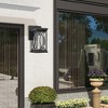WELLFOR Outdoor Wall Lantern with Crackled Glass with E26 Base Black - 3 of 4