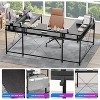 U Shaped Home Office Desk, Reversible L Shaped Gaming Computer Desk with Power Outlets,126 Inch Computer Desk with Monitor Stand （Black） - 4 of 4