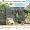 1-Piece Black Rectangle Outdoor Metal Screen Decorative Art Panel,Outdoor Garden Screen - 4 of 4