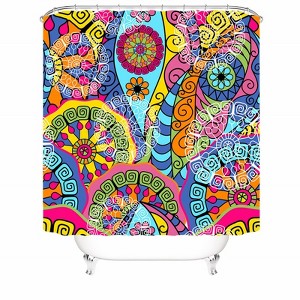 Curl Graphics Shower Curtains for Bathroom Waterproof Fabric Bath Curtain Durable Soft Stylish Bathroom Decor 72x72 Inch - 1 of 1