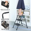 Folding step ladder,steel ladder with wide anti slip pedals,lightweight,with handles,versatile for home and office use - 2 of 4