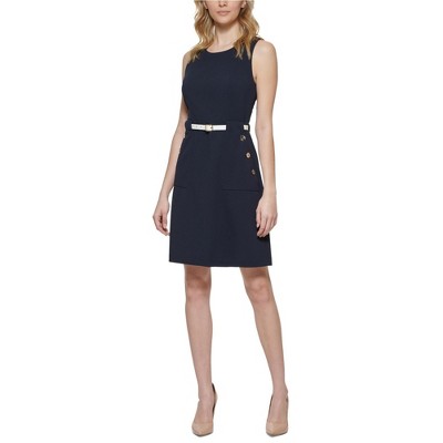 Tommy Hilfiger Womens Mini Belted Sheath Dress