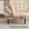 Racxily Foldable Sofa Bed, Flannel Upholstered Adjustable Back Sofas, Recliner Futon Couch with Charging Port for Living Room - 3 of 4