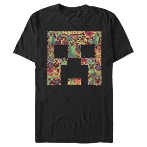 Men's Minecraft Creeper Collage T-Shirt - 1 of 4