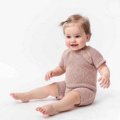 Girl Knit Short-Sleeve Romper - Zestt Organics