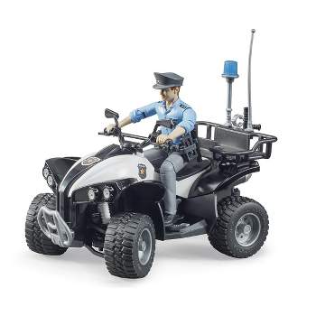 Land rover de police avec van et policier monté - bruder BRU02588