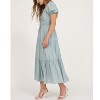 August Sky Women's V-Neck Mock Waist Ties Tiered Midi Dress - 3 of 4