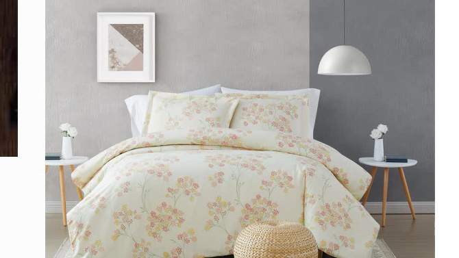 3pc Full/Queen Vivian Floral Duvet Cover Set Ivory - Brooklyn Loom, 2 of 6, play video