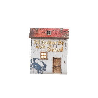 Beachcombers Rather Be At The Beach Shack Light Up Led Accent Composite Table Sign With Saying Ocean Coastal Beach House 5.51 x 1.97 x 6.3 Inches.