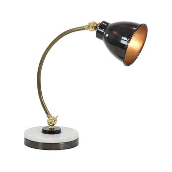 16" Metal Desk Lamp with Spotlight Shade Black - Olivia & May