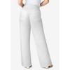 Roaman's Women's Plus Size Tall Iconic Wide Leg Jean - 18 T, White Denim - 3 of 4
