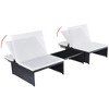vidaXL Reclining Garden Chair Set of 3 Black and cream white - 3 of 4