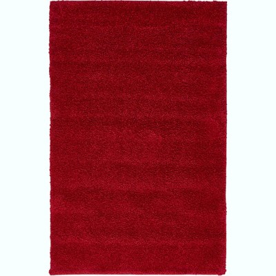 Calabasas Chic Red Rectangular Indoor Shag Rug, 3x5 ft