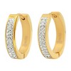 Steeltime Ladies stainless steel 20mm huggies w/adorned with swarovski crystals. Color Options: Silver, Gold, Rose Gold - 2 of 4