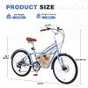 NAYSAYE Bicycle 24 Inch Adult Commuter Bike with 6 Speed Shifter Steel Frame for Daily Rides, Blue, 68.9"*22.4"*46.1" - 4 of 4