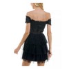 City Studio Womens Mesh Tiered Dress, Black, 7/8 - 2 of 2