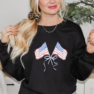 Simply Sage Market Flags Crossed Coquette Sweatshirt - 1 of 4
