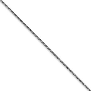 Black Bow Jewelry 1mm, 14k White Gold, Solid Spiga Chain Necklace - 1 of 4