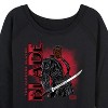 Women's - Marvel - Blade With Logo Lightweight French Terry Wide Neck Long Sleeve Graphic Shirt - 2 of 4