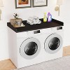 Zevemomo 27.5"x54" Washer Dryer Topper, Natural Wood Laundry Shelf for Over Washer Dryer, Folding Clothes Organizer,Black - 2 of 4