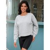ATHLECHIC Women's Crewneck Fleece Oversized Fashion Fall Outfits Pullover Hoodless Tops Cropped Sweatshirt - 2 of 4