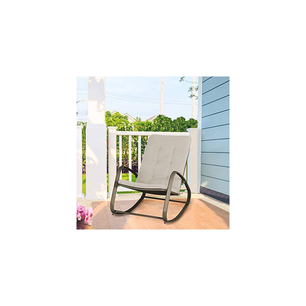 Outdoor Rocking Chair – Black – Captiva Designs  – Patio and Outdoor​